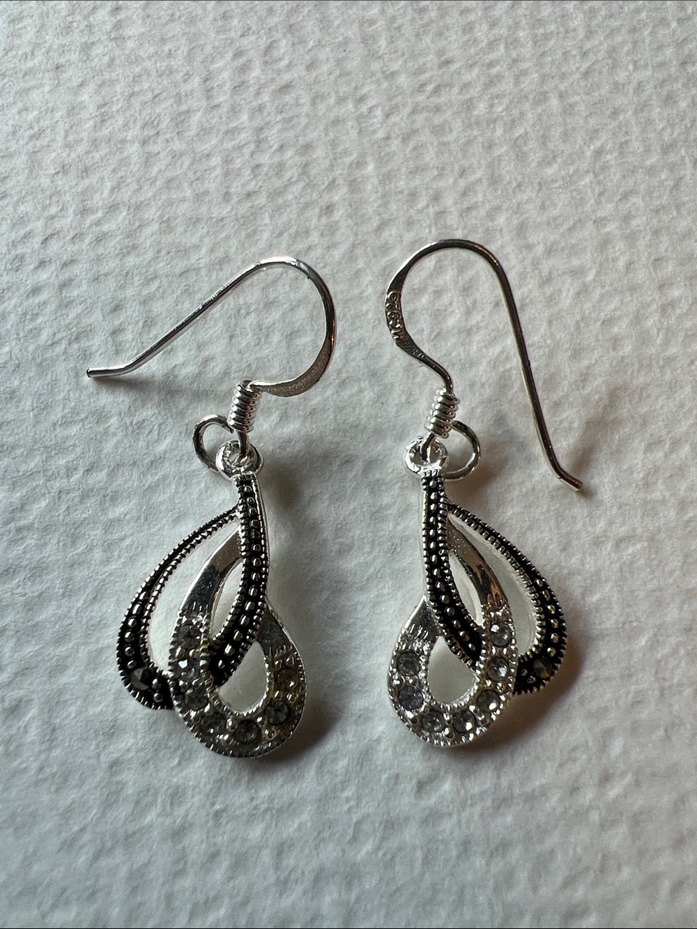 Sterling Silver Dangle Teardrop Earrings - Elegant Women's Jewelry